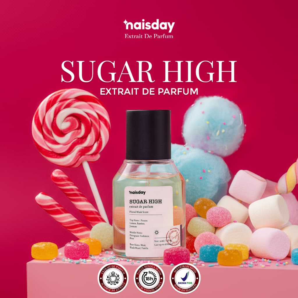 NAISDAY Perfume - Sugar High Extrait de Parfume Unisex 30ml Parfume Minyak Wangi Tahan Lama 18 Jam