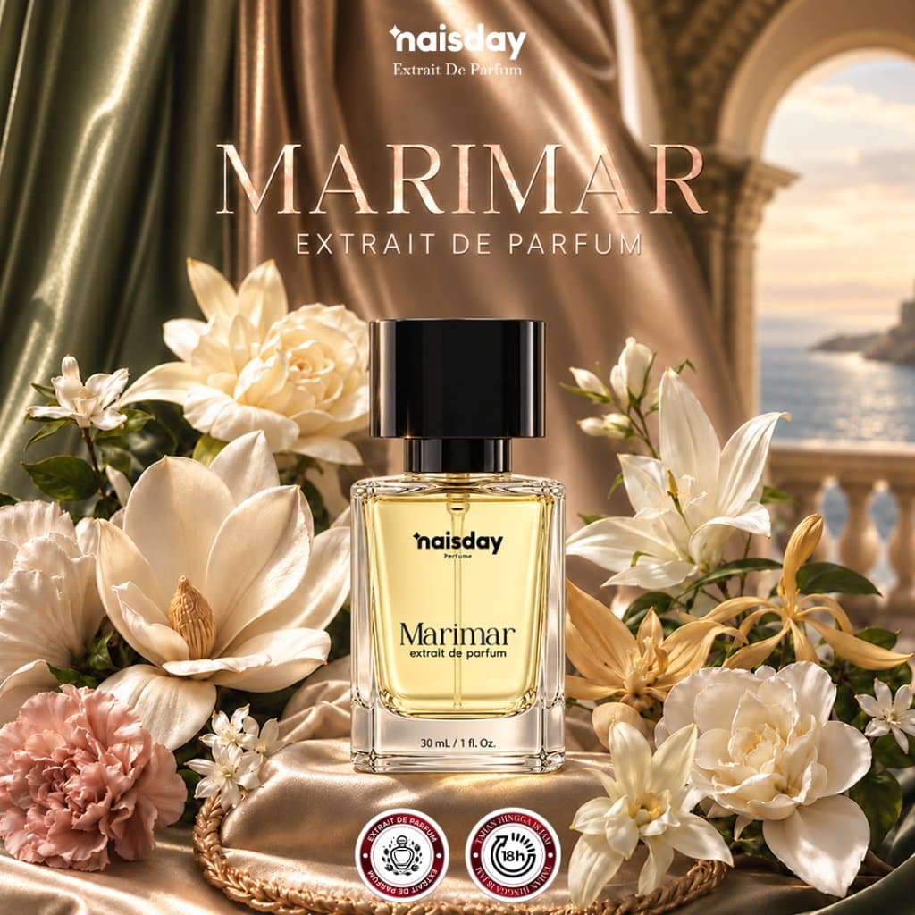 NAISDAY MARIMAR Parfum Tahan Lama – Extrait de Parfume Fresh White Floral Musk Elegan Cocok Untuk Pria Wanita 30ml
